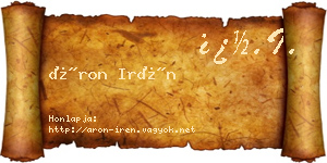 Áron Irén névjegykártya