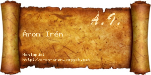 Áron Irén névjegykártya